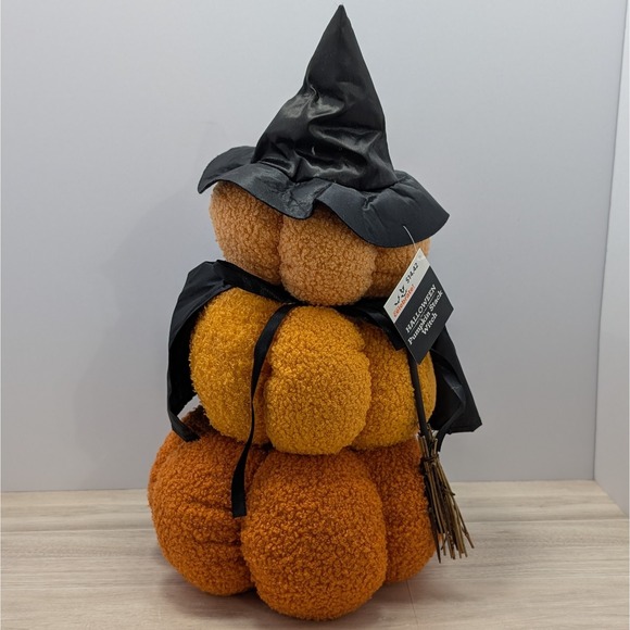 The Unbranded Brand Other - Halloween Pumpkin Stack Witch Plush Decoration 16" Indoor Seasonal Home Décor